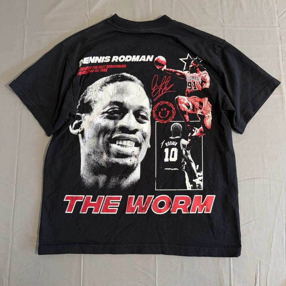 Rodman Apparel Dennis Rodman The Worm T-Shirt Size Small Black